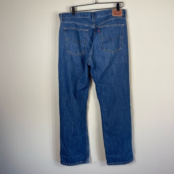 Levi’s Low Pro Straight Distressed Busted Knee Jeans Womens Size 32 Dark Wash - Picture 8 of 8